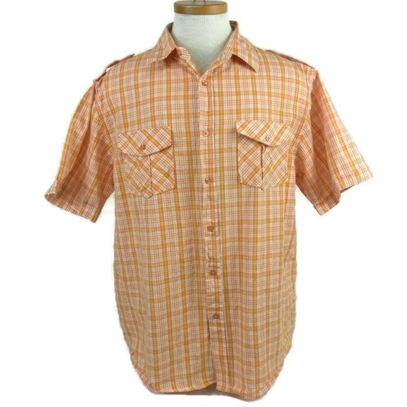 Blac LacqueR Button Down Shirt Orange Plaid XL - Picture 1 of 5